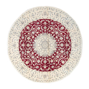 Alfombra persa - Nain redondo  - 293 x 293 cm - rojo oscuro