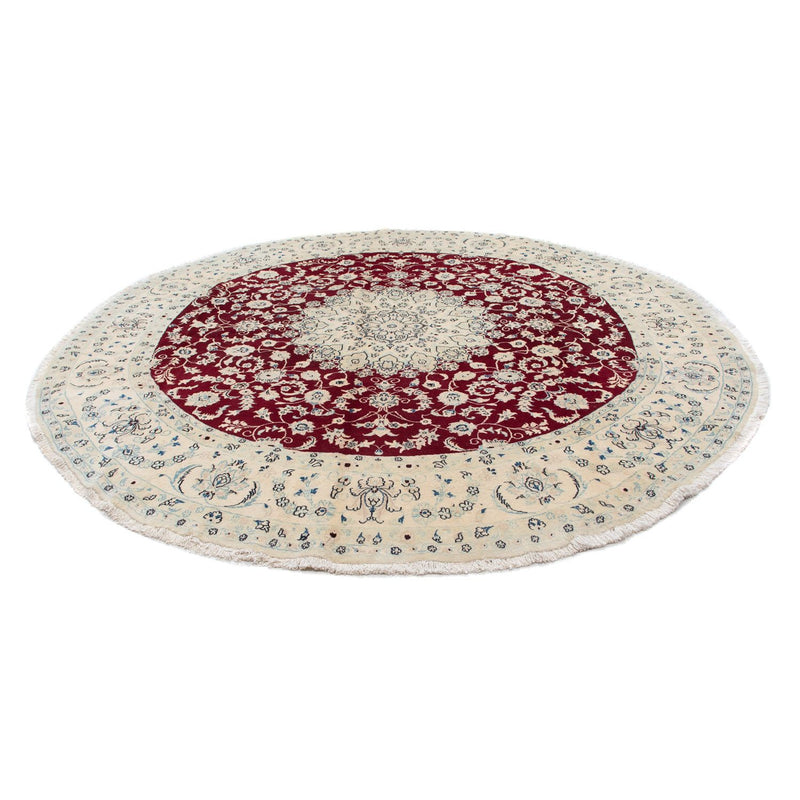 Alfombra persa - Nain redondo  - 293 x 293 cm - rojo oscuro
