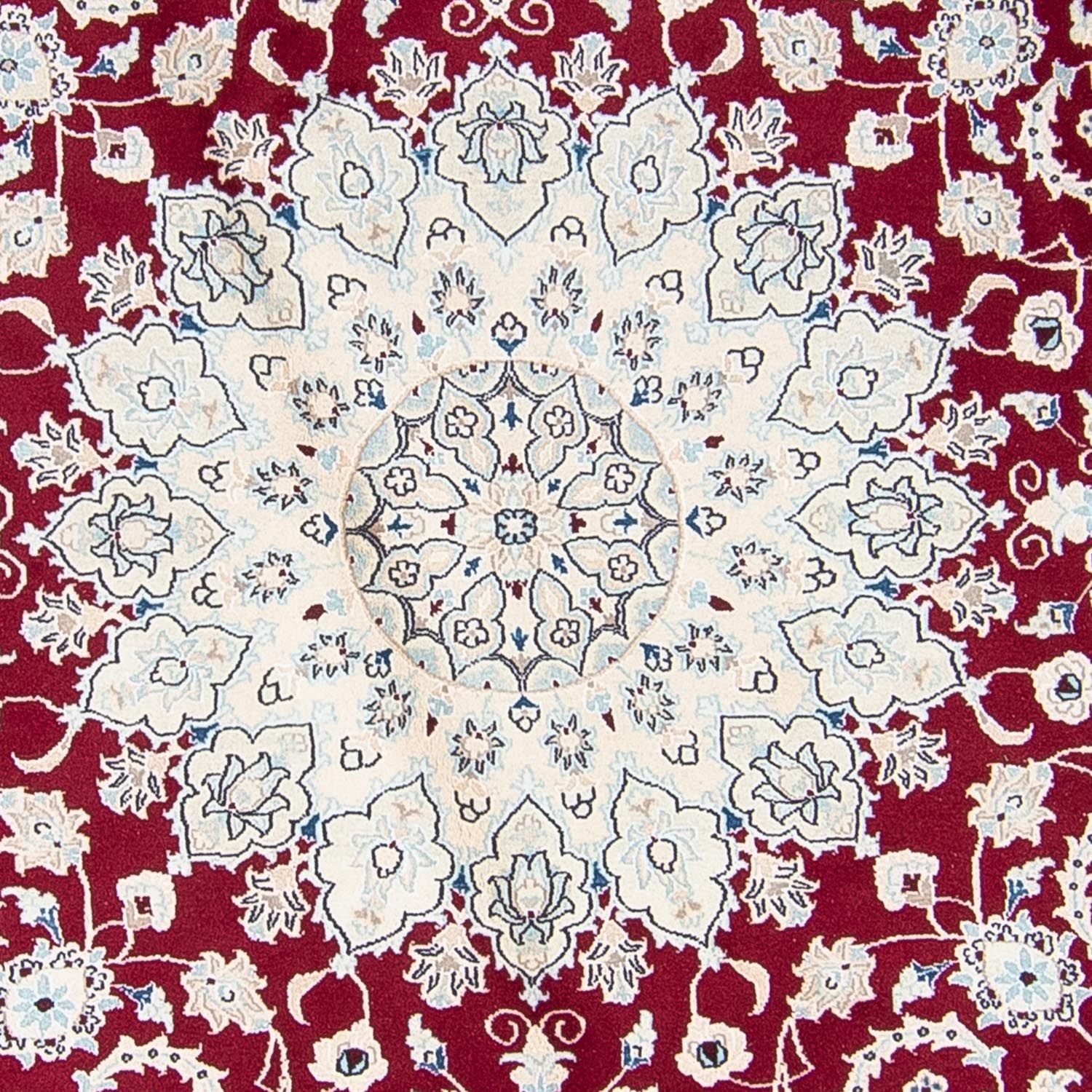 Alfombra persa - Nain redondo  - 295 x 295 cm - rojo oscuro