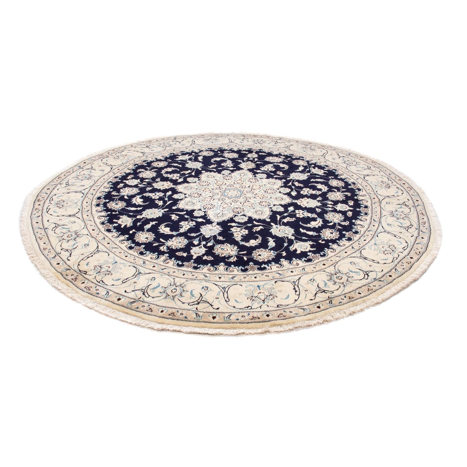 Alfombra persa - Nain redondo  - 243 x 243 cm - azul oscuro