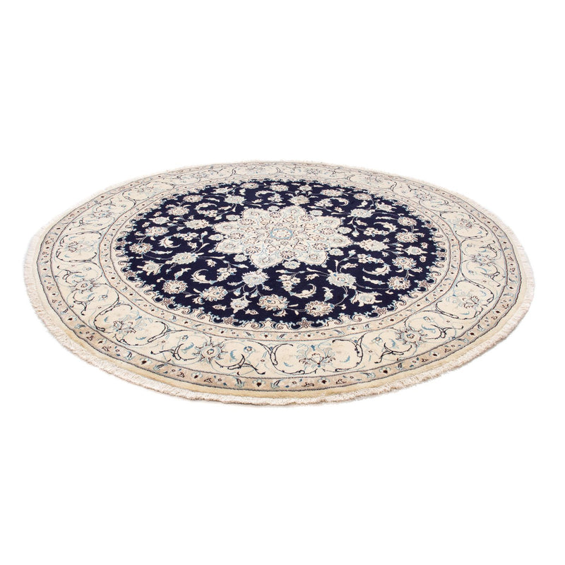 Alfombra persa - Nain redondo  - 243 x 243 cm - azul oscuro