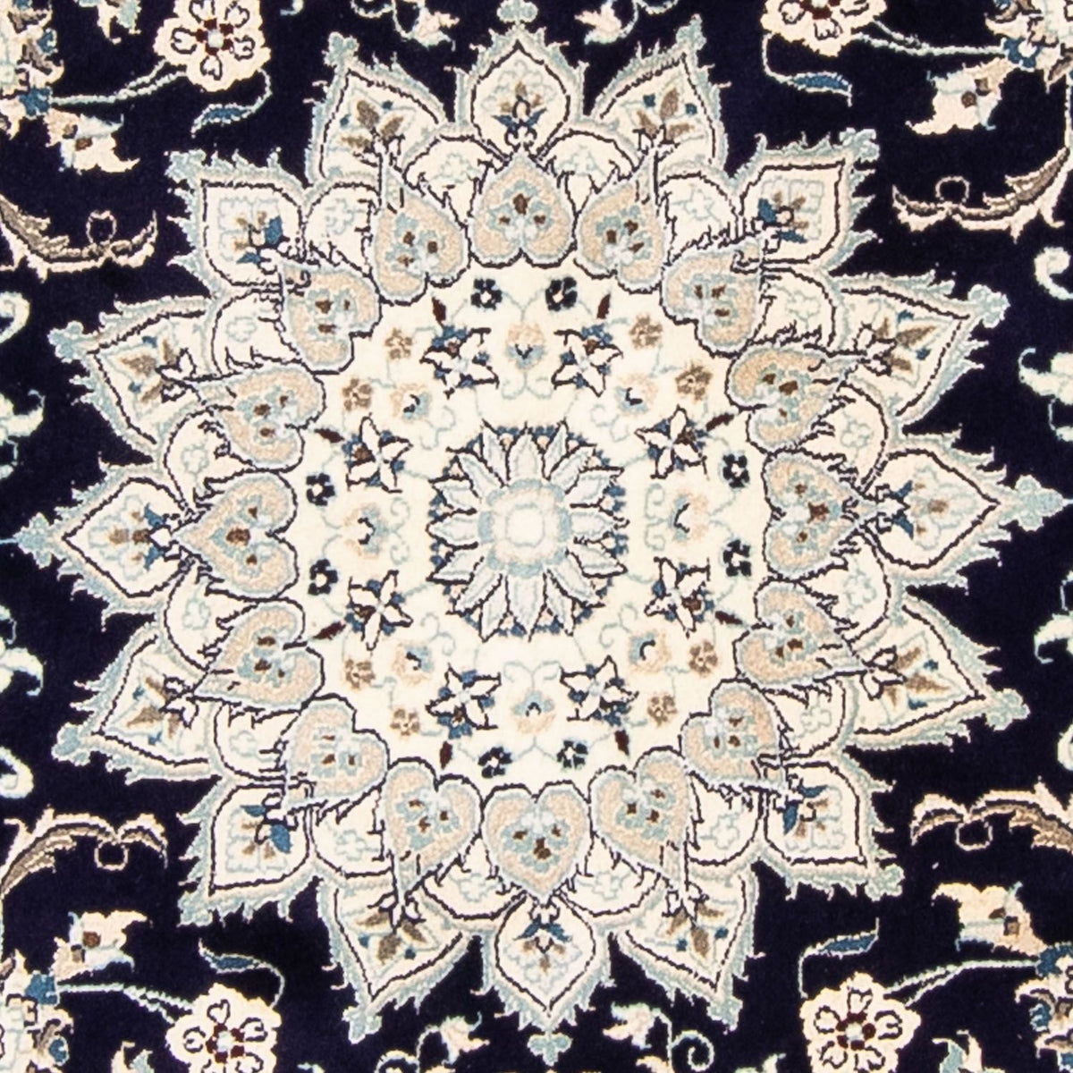 Alfombra persa - Nain redondo  - 243 x 243 cm - azul oscuro