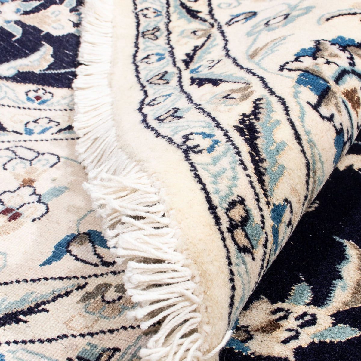 Alfombra persa - Nain redondo  - 243 x 243 cm - azul oscuro