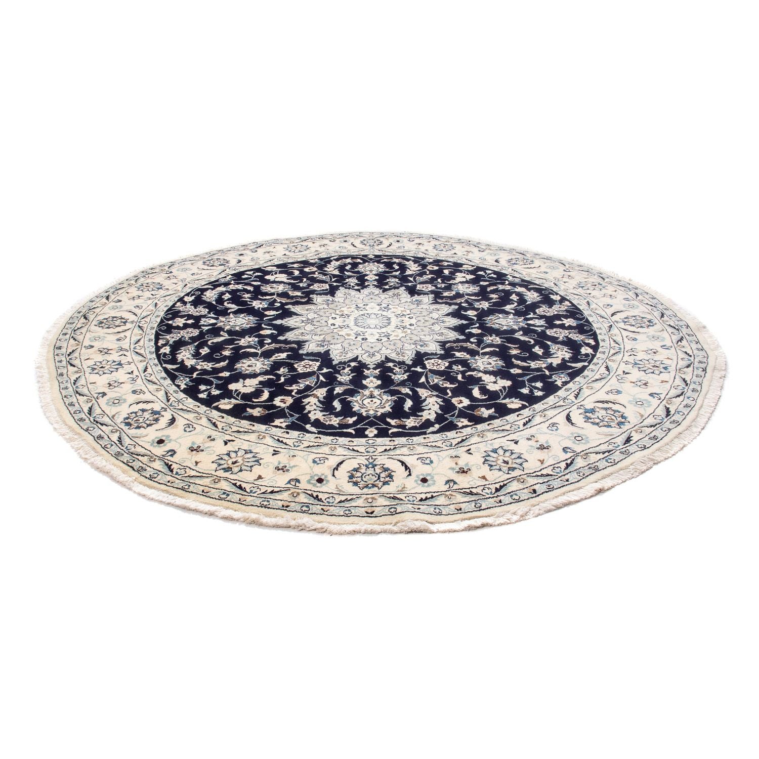 Alfombra persa - Nain redondo  - 243 x 243 cm - azul oscuro
