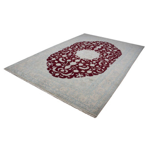 Alfombra Persa - Nain - Real - 293 x 200 cm - rojo oscuro