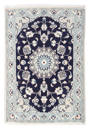 Alfombra Persa - Nain - Real - 87 x 60 cm - azul oscuro