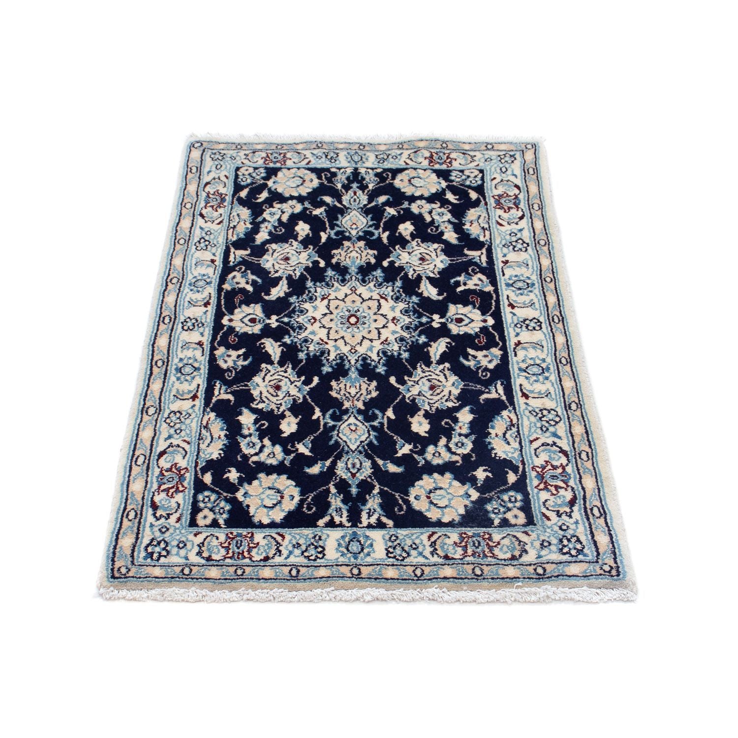 Alfombra Persa - Nain - Real - 94 x 56 cm - azul oscuro