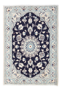Alfombra Persa - Nain - Real - 86 x 57 cm - azul oscuro