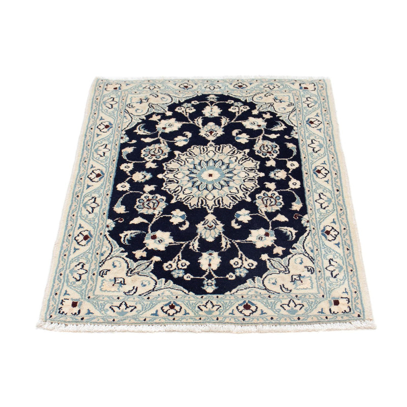 Alfombra Persa - Nain - Real - 86 x 57 cm - azul oscuro