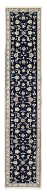 Alfombra de pasillo Alfombra persa - Nain - 400 x 77 cm - azul oscuro