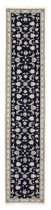 Alfombra de pasillo Alfombra persa - Nain - 400 x 77 cm - azul oscuro