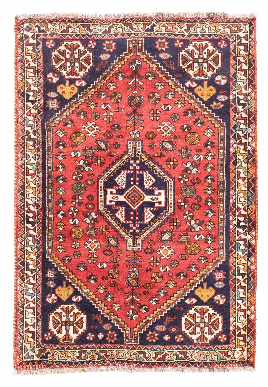 Alfombra persa - Nómada - 162 x 112 cm - rojo oscuro