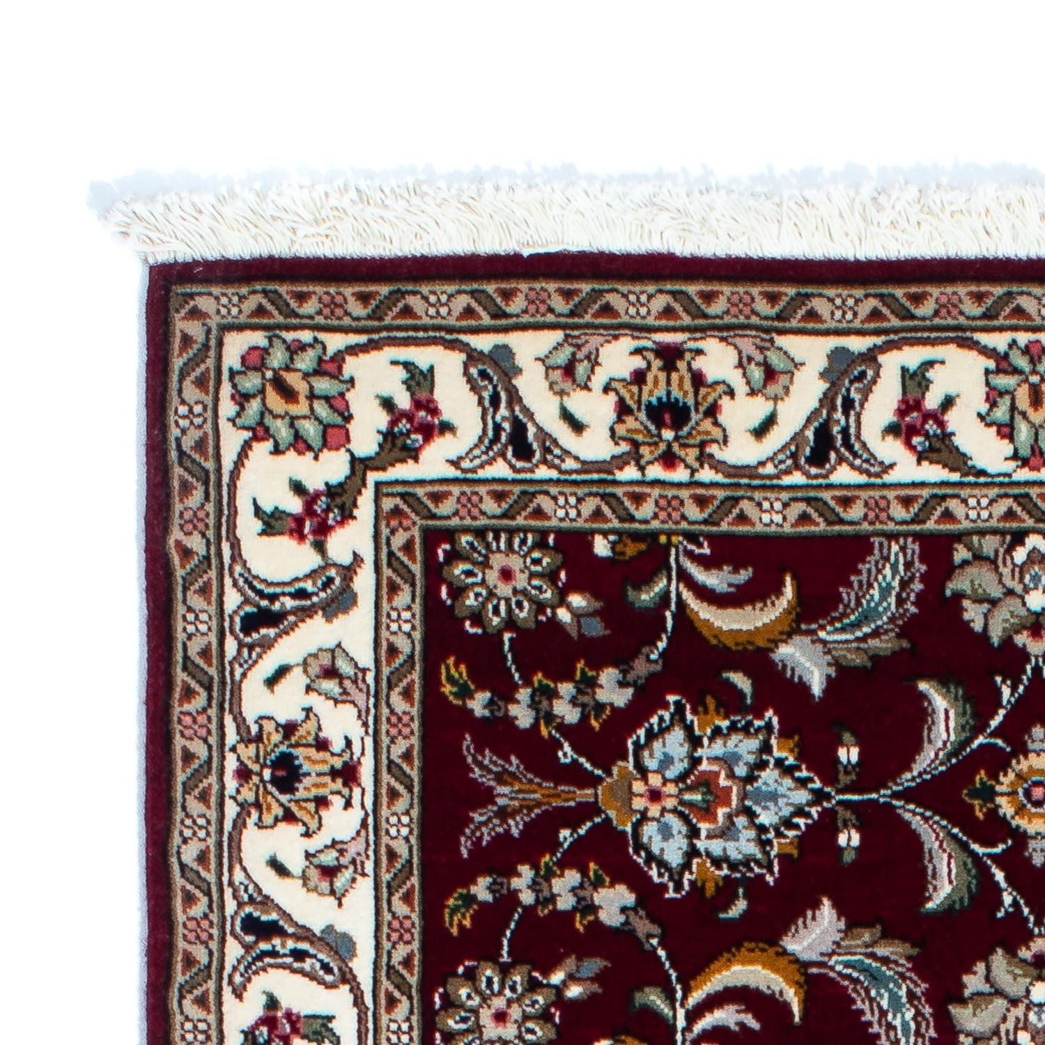 Alfombra de pasillo Alfombra Persa - Tabriz - Real - 205 x 88 cm - rojo oscuro
