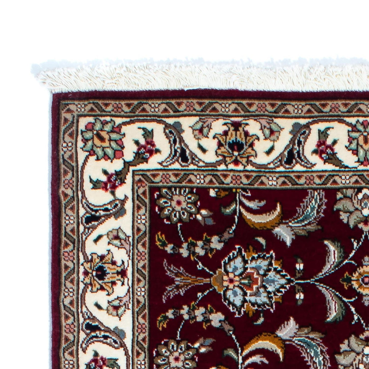 Alfombra de pasillo Alfombra Persa - Tabriz - Real - 205 x 88 cm - rojo oscuro