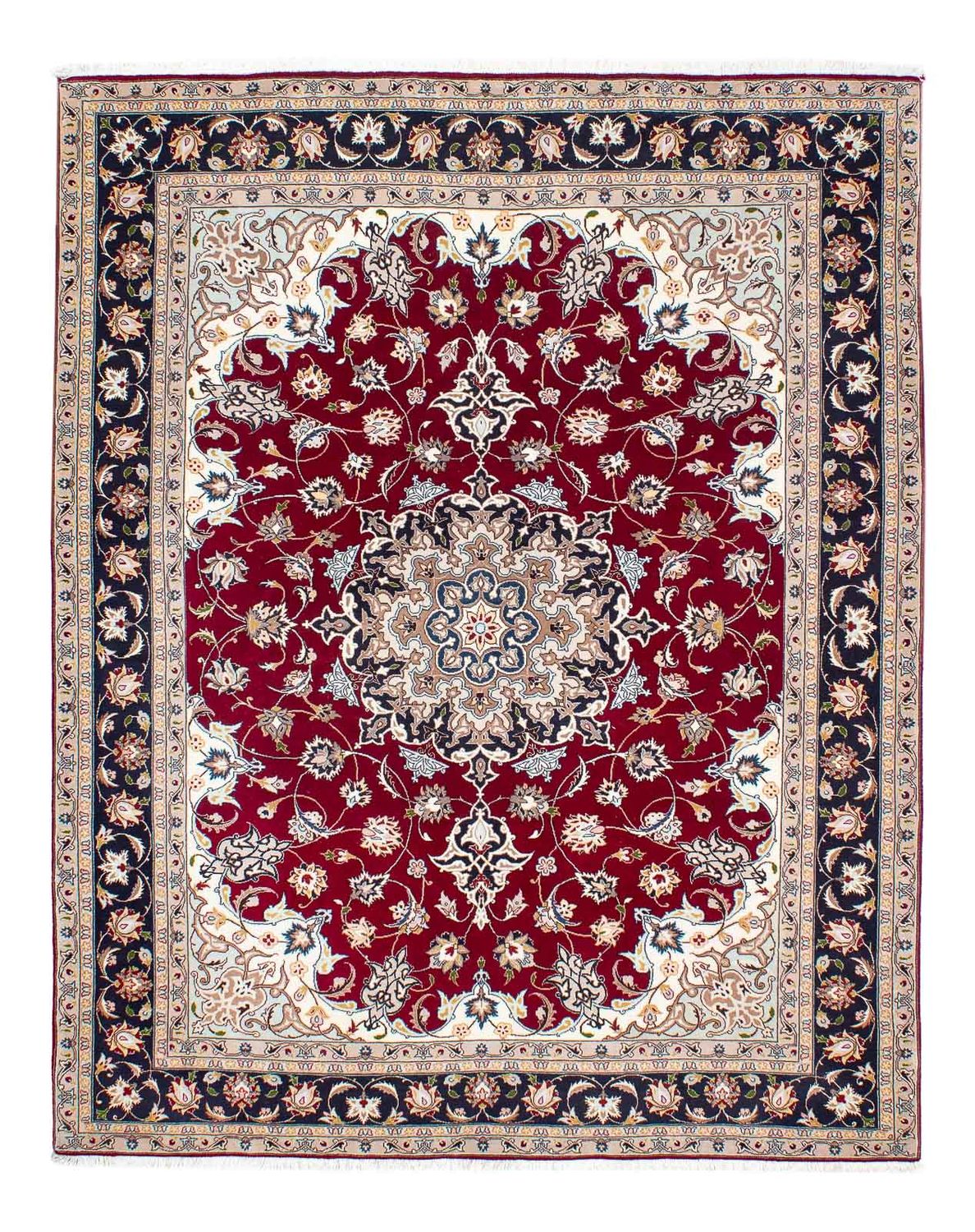 Alfombra Persa - Tabriz - Real - 195 x 153 cm - rojo oscuro