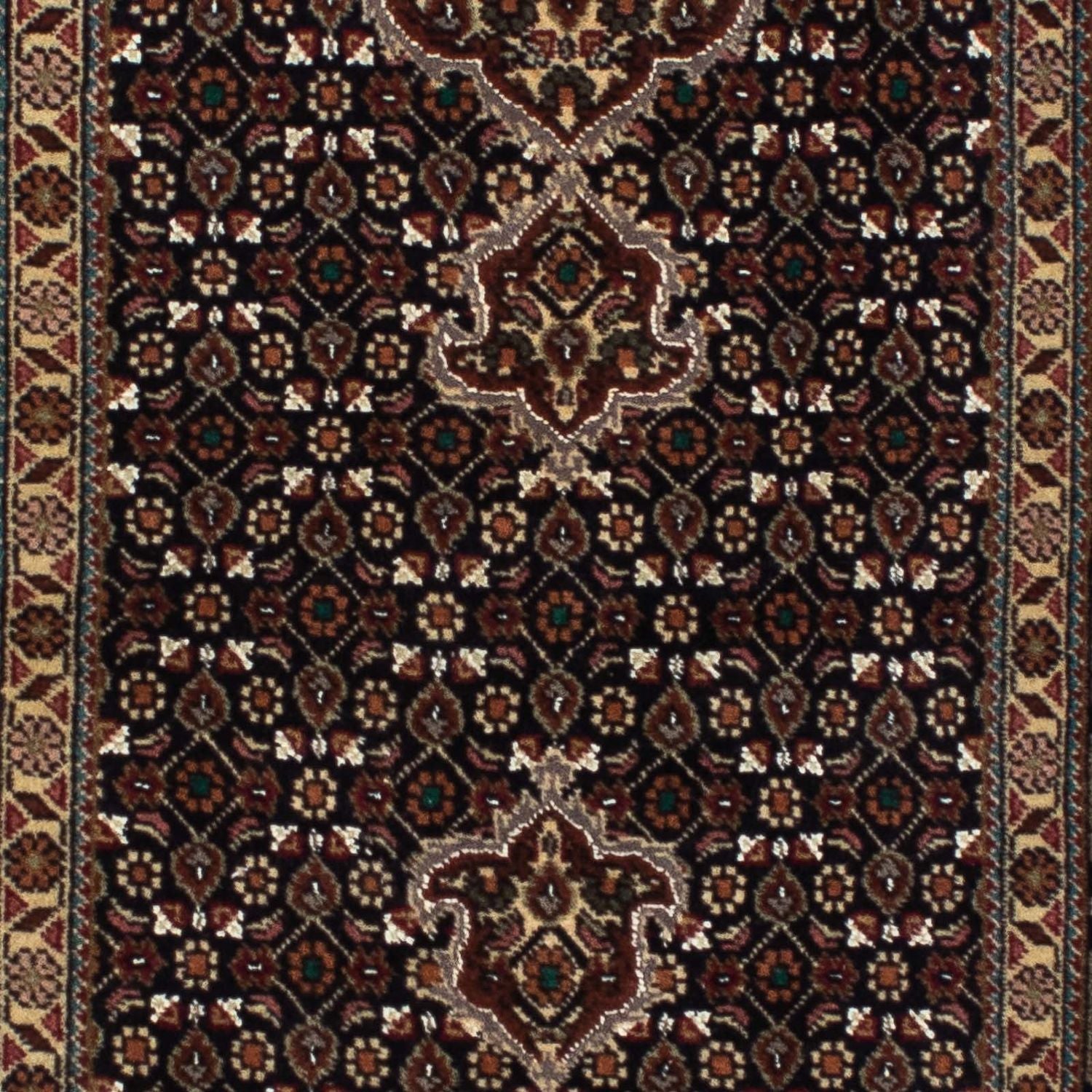 Alfombra de pasillo Alfombra persa - Tabriz - 201 x 77 cm - azul oscuro