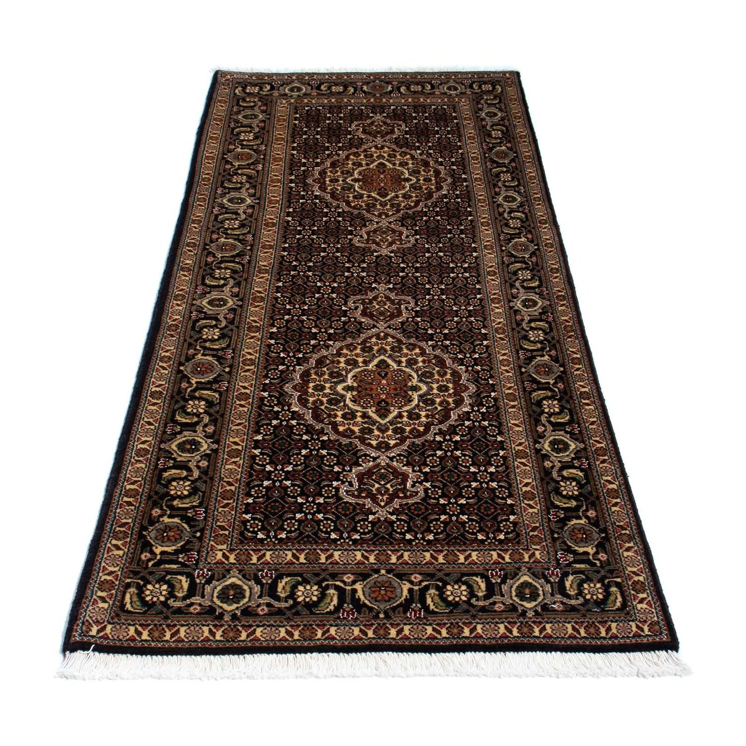 Alfombra de pasillo Alfombra persa - Tabriz - 201 x 77 cm - azul oscuro