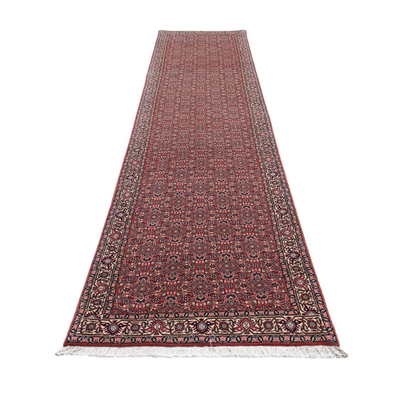 Alfombra de pasillo Alfombra persa - Bidjar - 400 x 88 cm - rojo claro