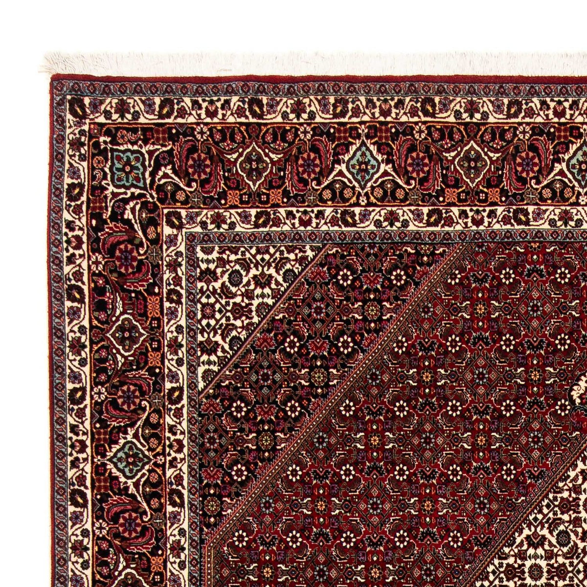 Alfombra persa - Bidjar - 257 x 204 cm - rojo oscuro