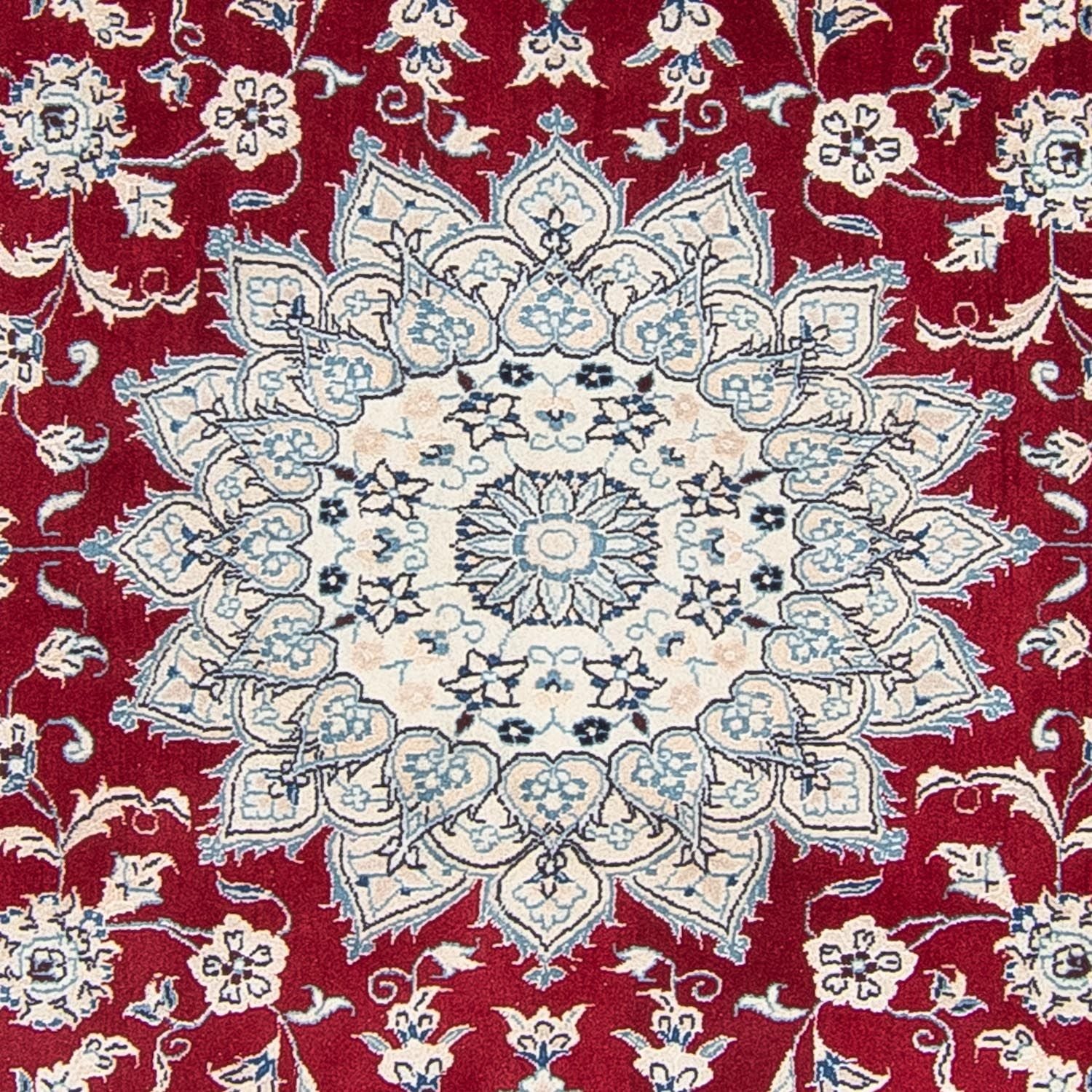 Alfombra persa - Nain redondo  - 248 x 248 cm - rojo oscuro
