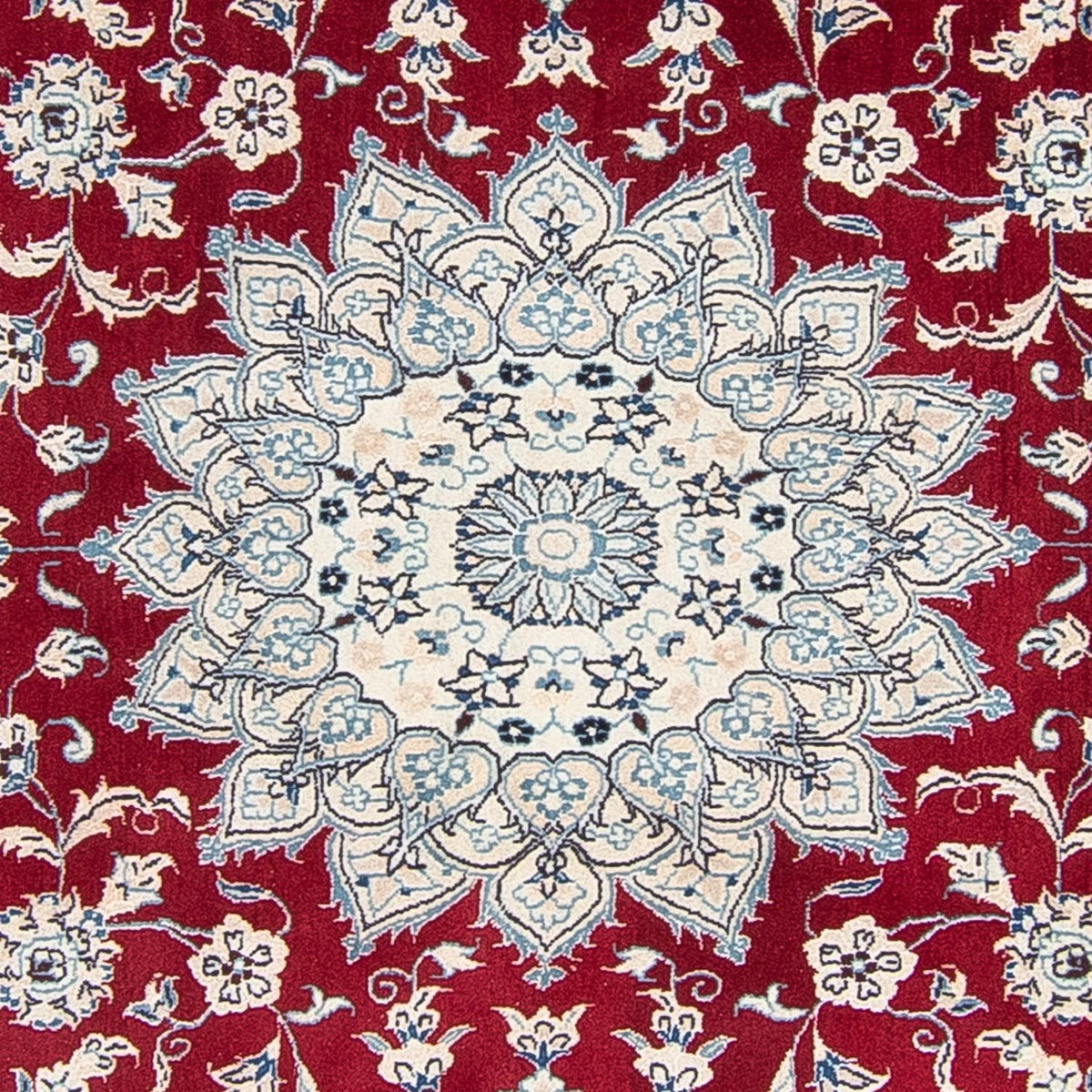 Alfombra persa - Nain redondo  - 248 x 248 cm - rojo oscuro