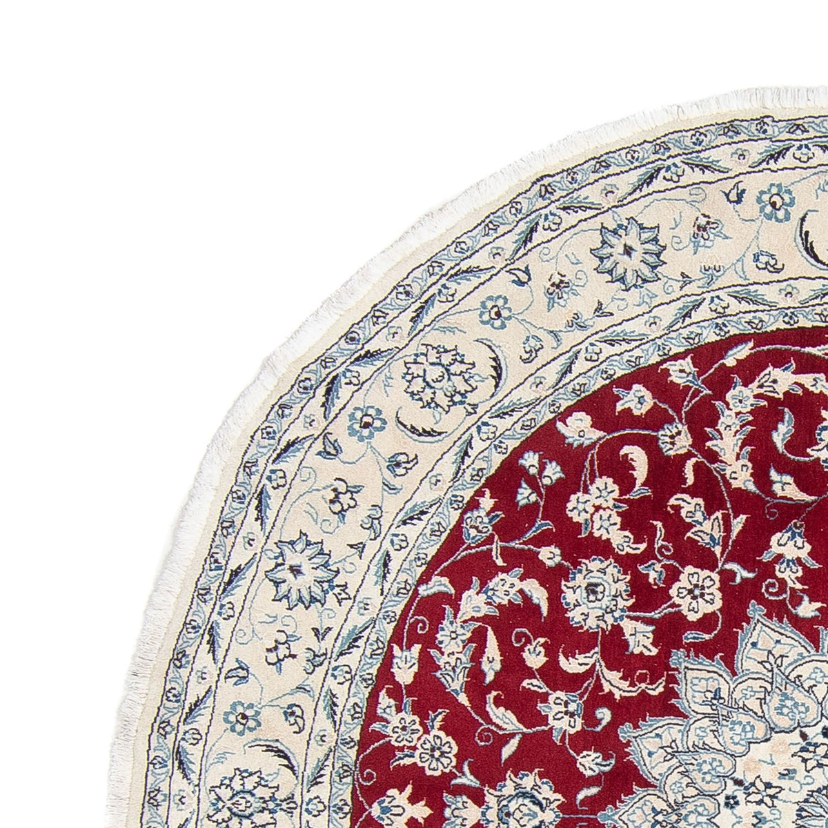 Alfombra persa - Nain redondo  - 248 x 248 cm - rojo oscuro