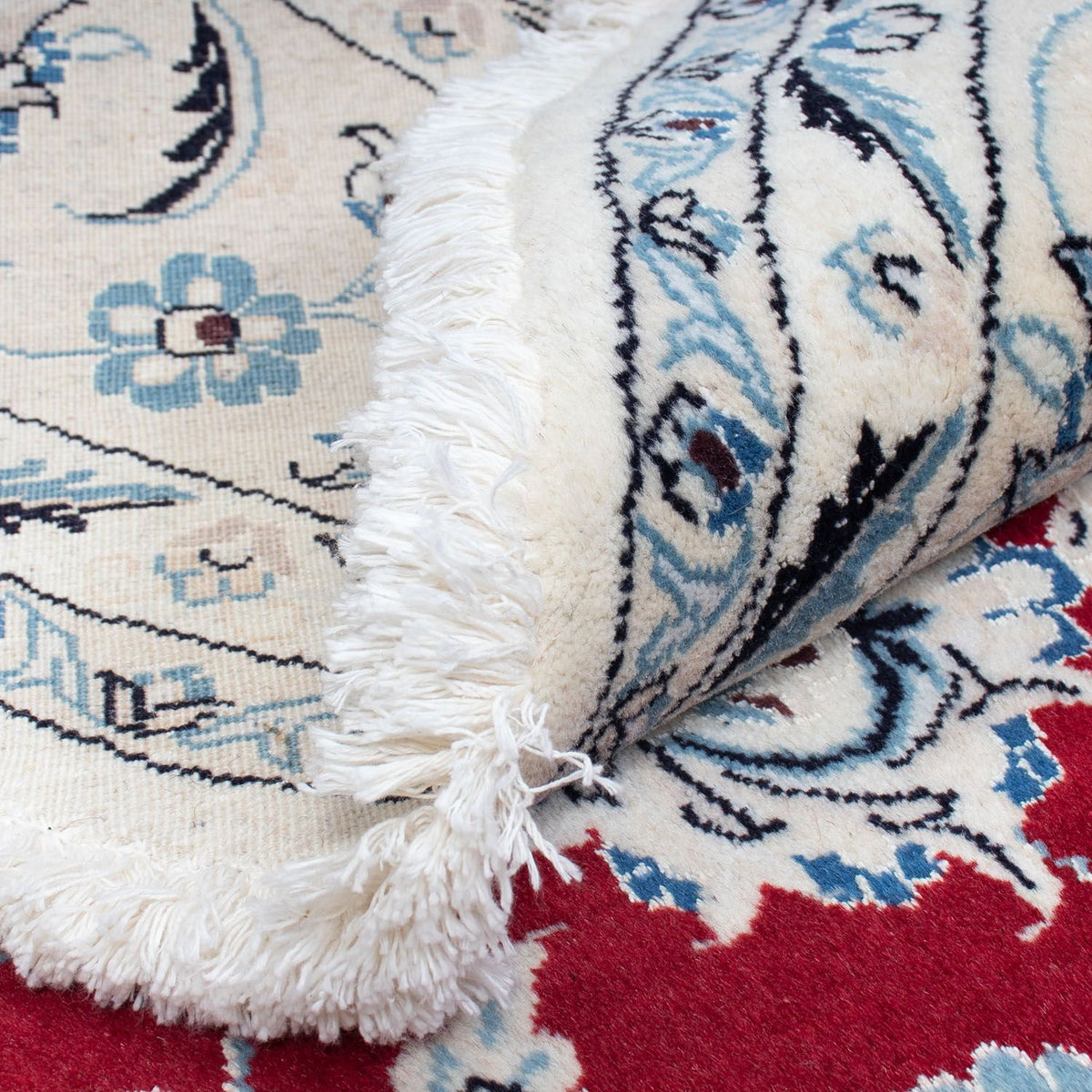 Alfombra persa - Nain redondo  - 248 x 248 cm - rojo oscuro