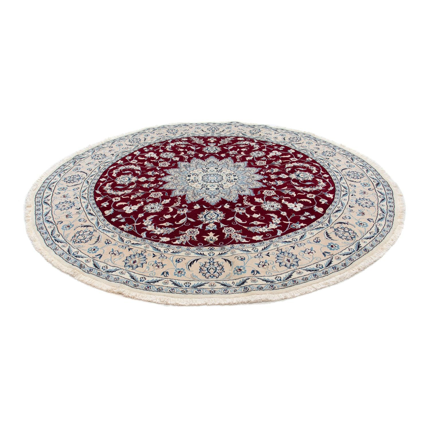 Alfombra persa - Nain redondo  - 250 x 250 cm - rojo oscuro