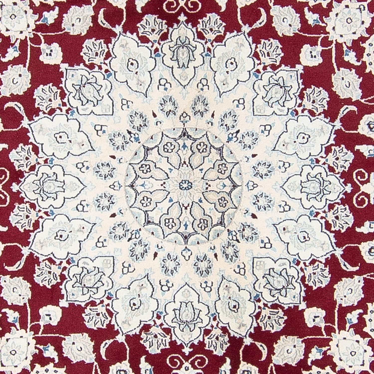 Alfombra persa - Nain redondo  - 300 x 300 cm - rojo oscuro