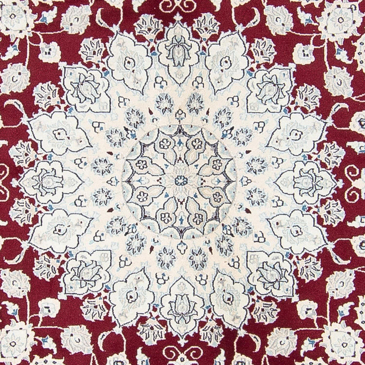 Alfombra persa - Nain redondo  - 300 x 300 cm - rojo oscuro