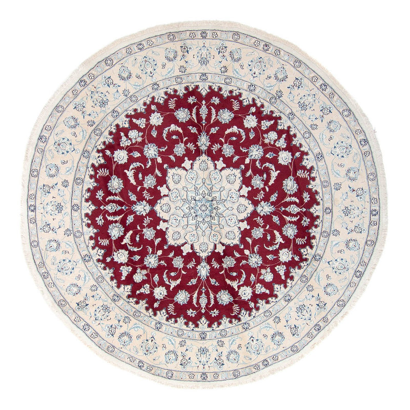 Alfombra persa - Nain redondo  - 300 x 300 cm - rojo oscuro