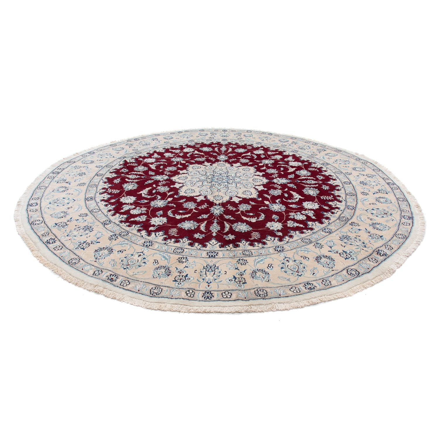 Alfombra persa - Nain redondo  - 300 x 300 cm - rojo oscuro