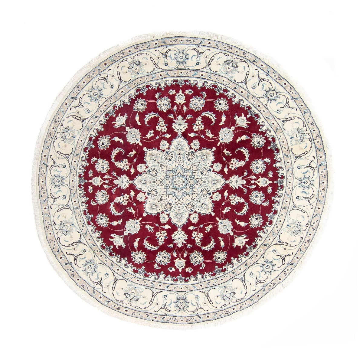 Alfombra persa - Nain redondo  - 250 x 250 cm - rojo oscuro