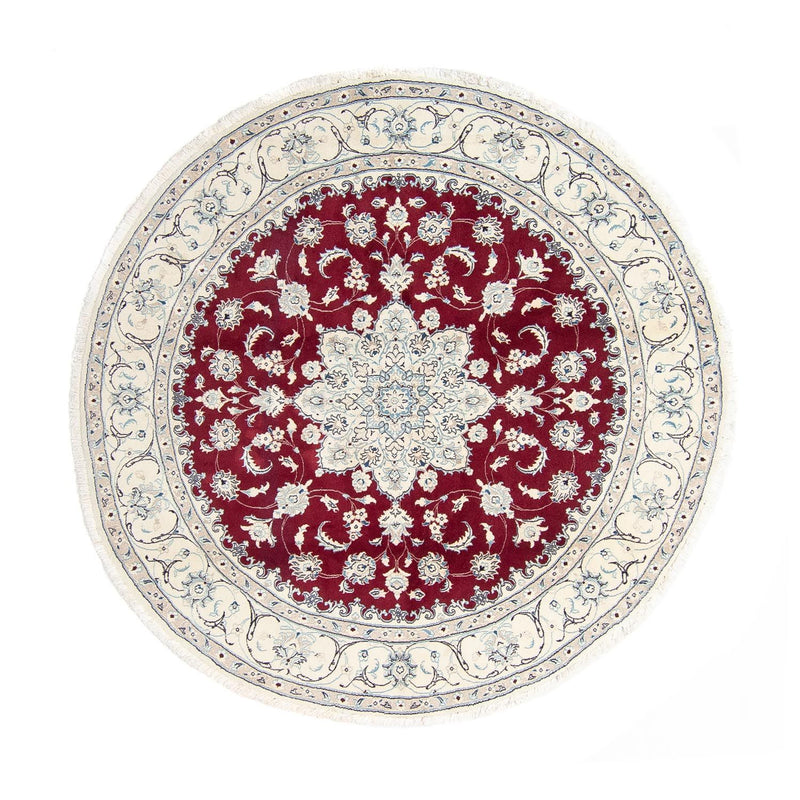 Alfombra persa - Nain redondo  - 250 x 250 cm - rojo oscuro