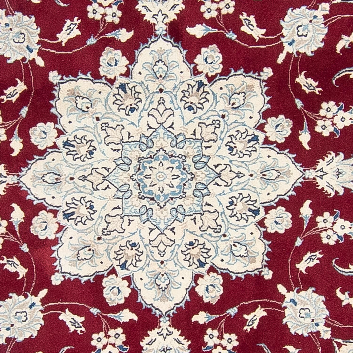 Alfombra persa - Nain redondo  - 250 x 250 cm - rojo oscuro