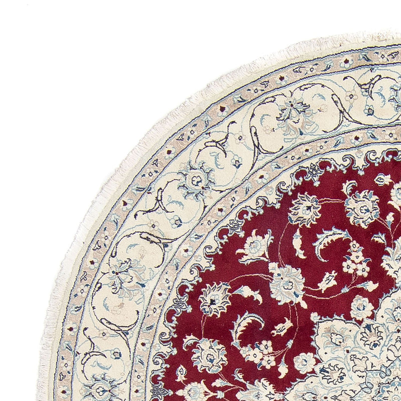 Alfombra persa - Nain redondo  - 250 x 250 cm - rojo oscuro