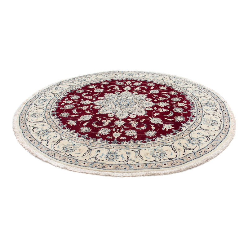 Alfombra persa - Nain redondo  - 250 x 250 cm - rojo oscuro