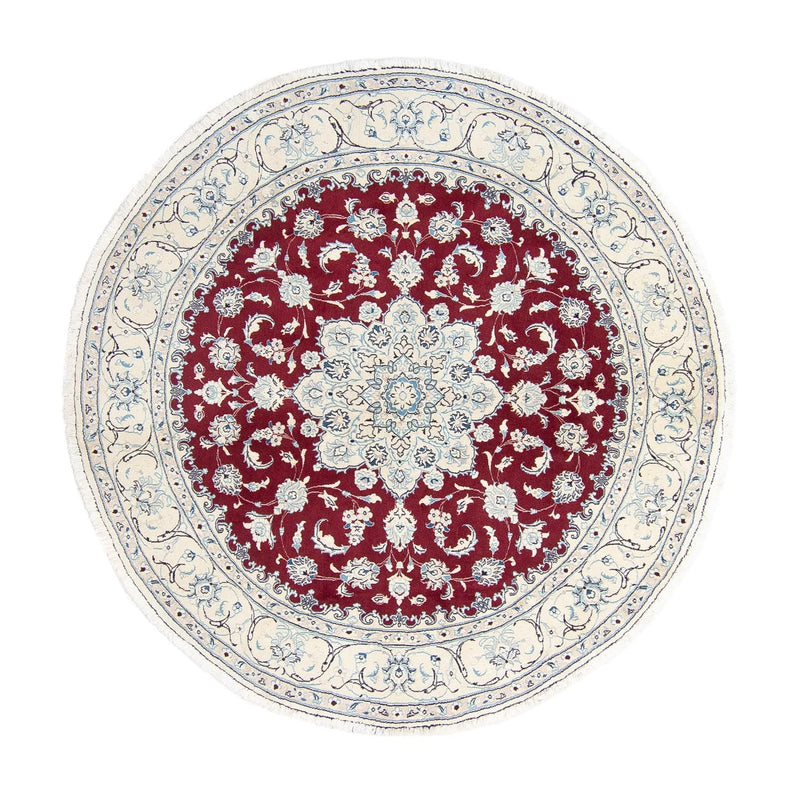 Alfombra persa - Nain redondo  - 245 x 245 cm - rojo oscuro