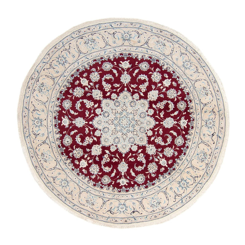 Alfombra persa - Nain redondo  - 250 x 250 cm - rojo oscuro