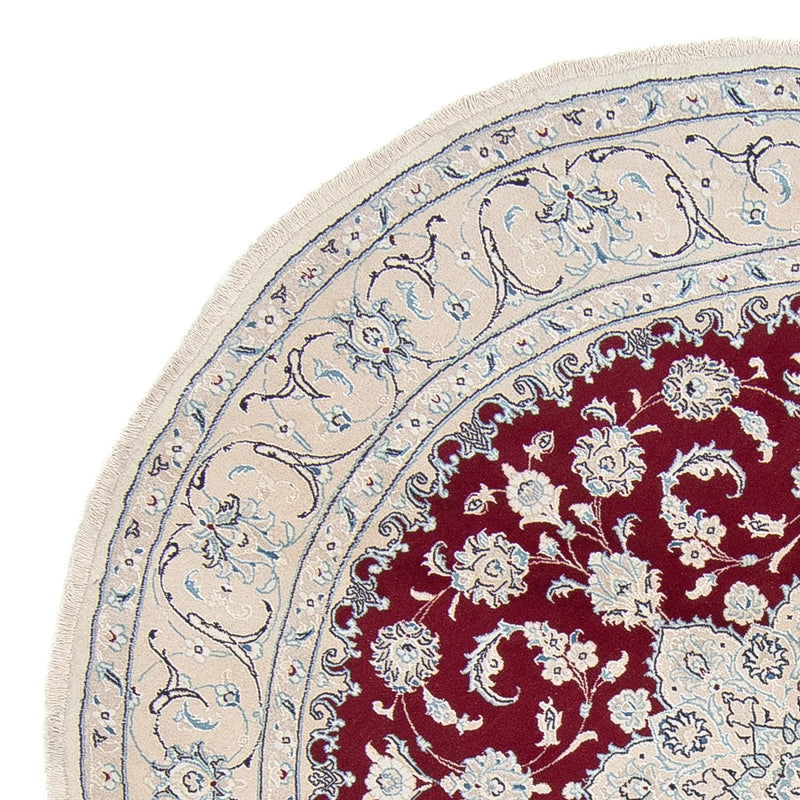 Alfombra persa - Nain redondo  - 250 x 250 cm - rojo oscuro