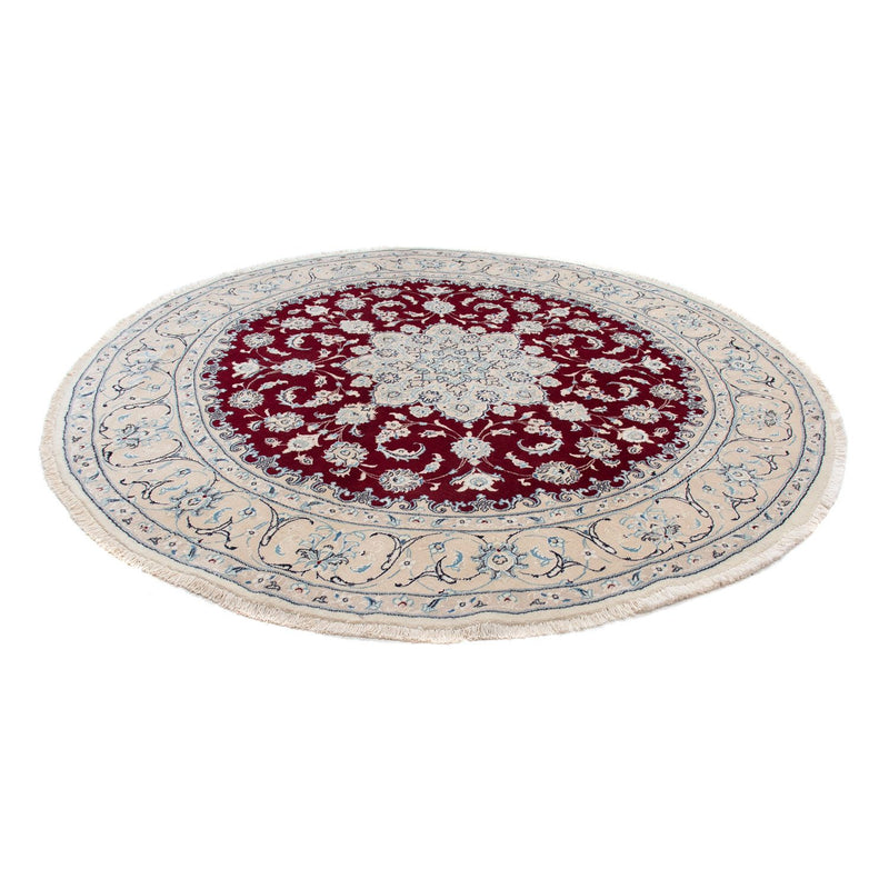 Alfombra persa - Nain redondo  - 250 x 250 cm - rojo oscuro