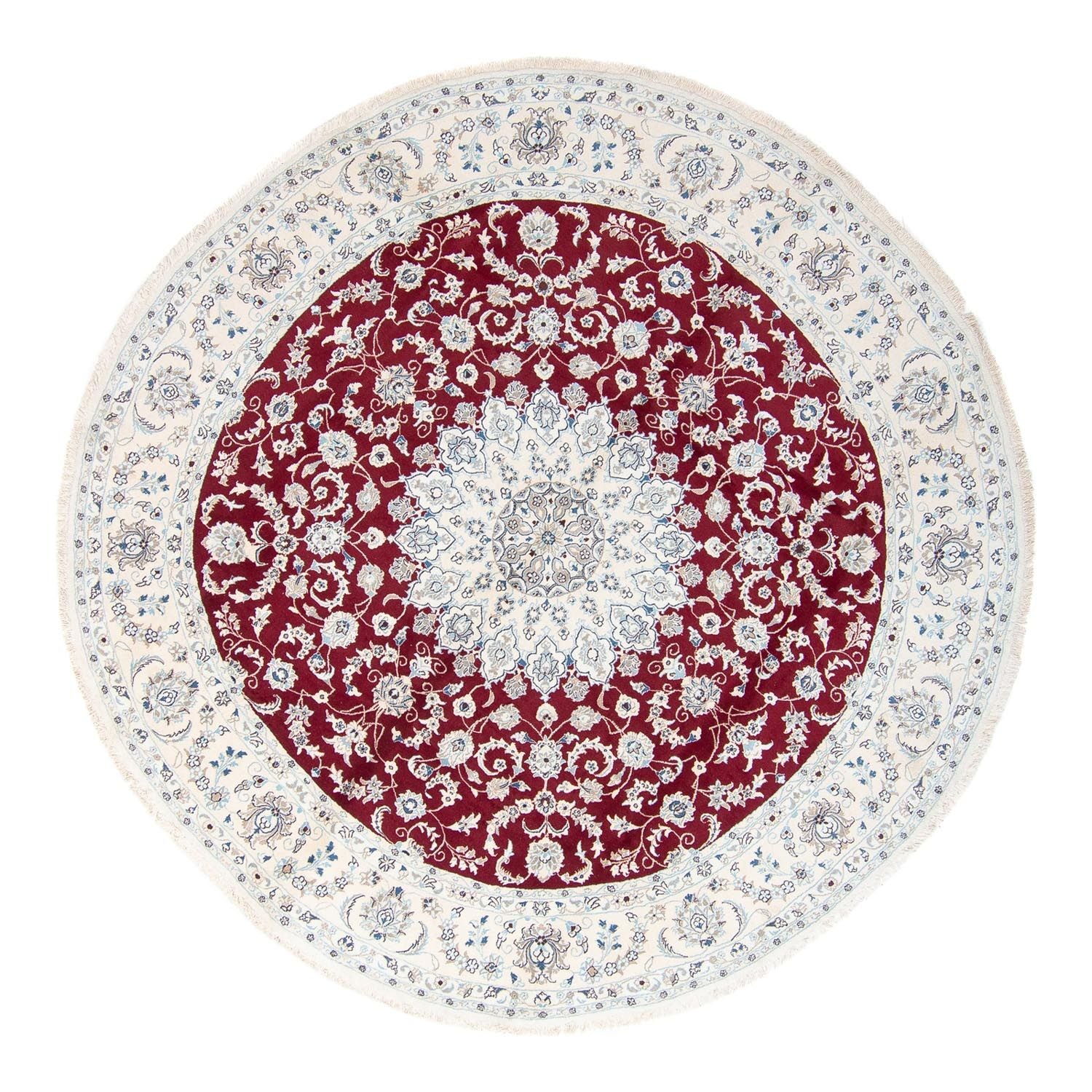 Alfombra persa - Nain redondo  - 300 x 300 cm - rojo oscuro