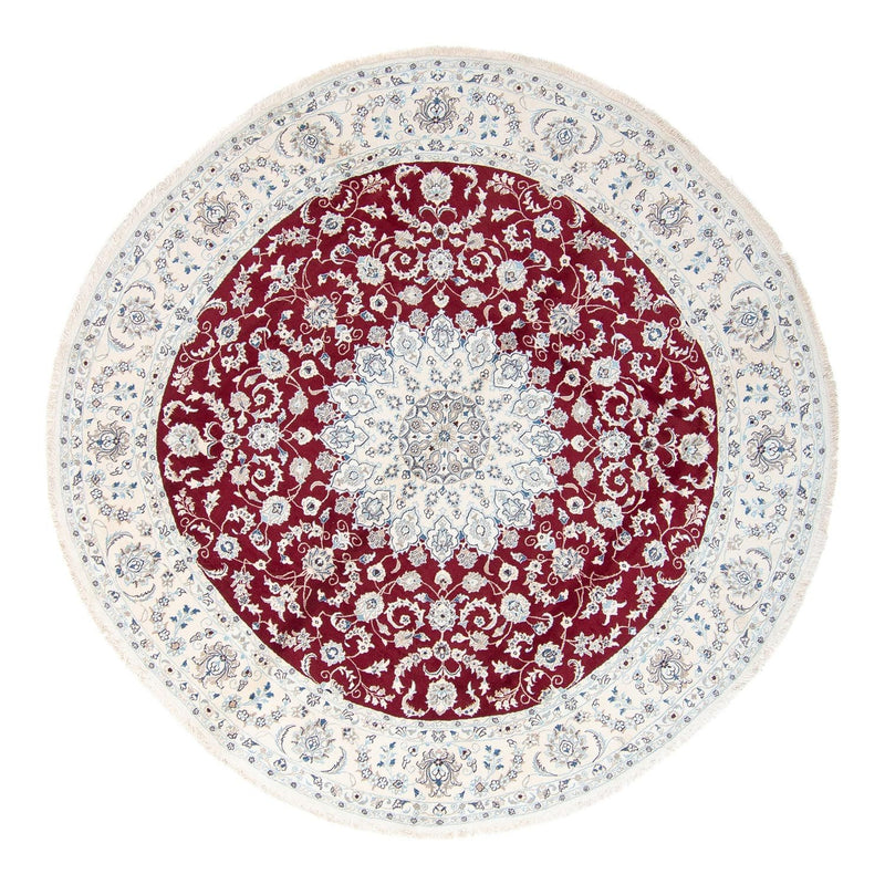 Alfombra persa - Nain redondo  - 300 x 300 cm - rojo oscuro