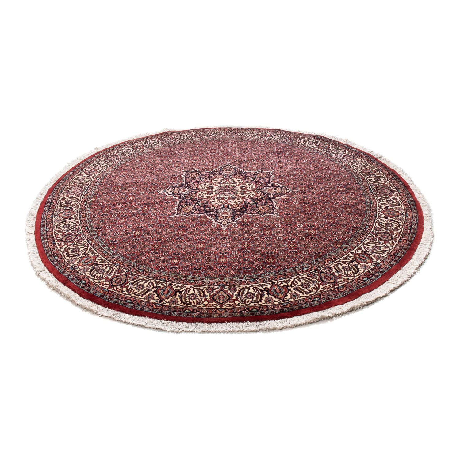 Alfombra persa - Bidjar redondo  - 205 x 205 cm - rojo oscuro