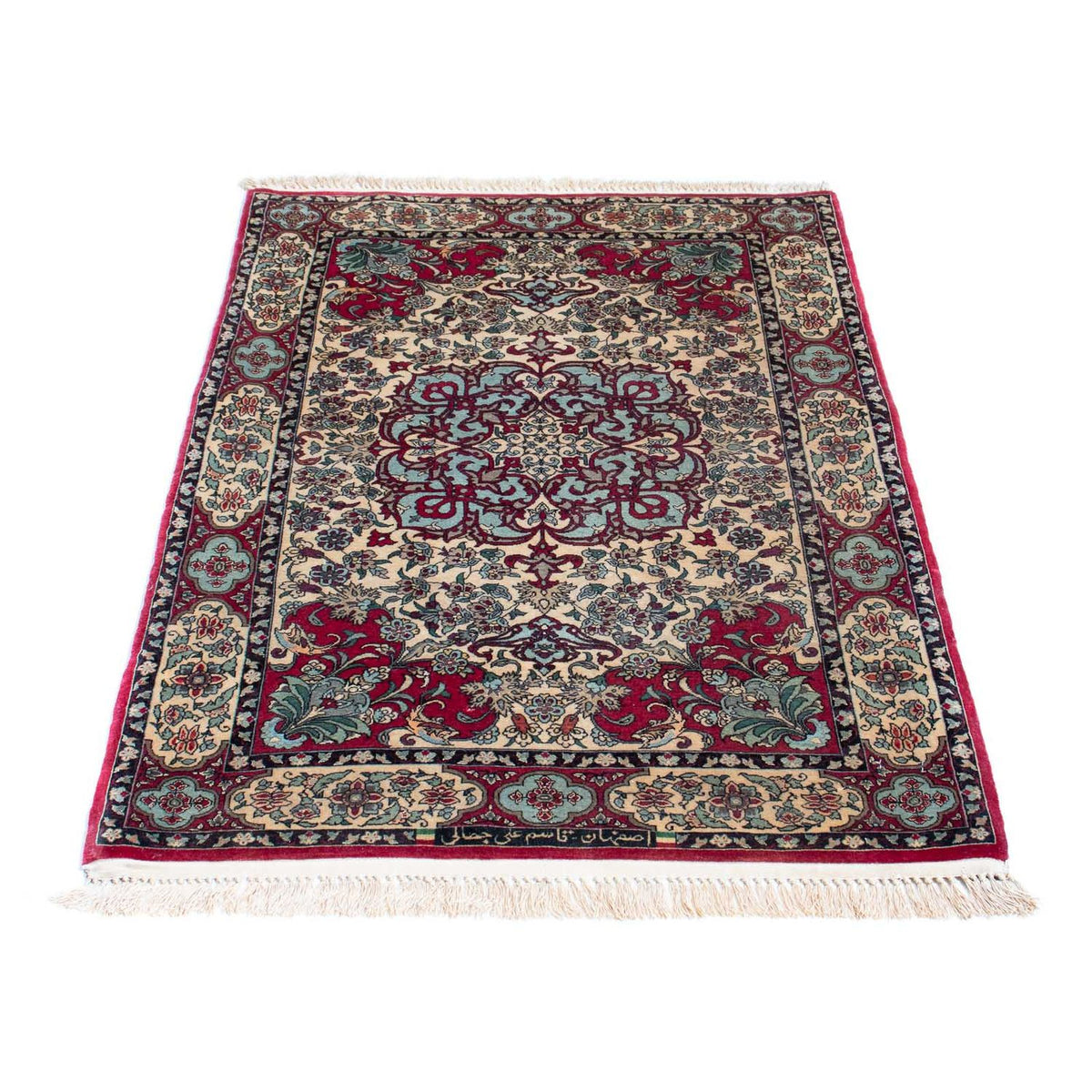Alfombra Persa - Isfahan - Prima - 124 x 83 cm - rojo oscuro
