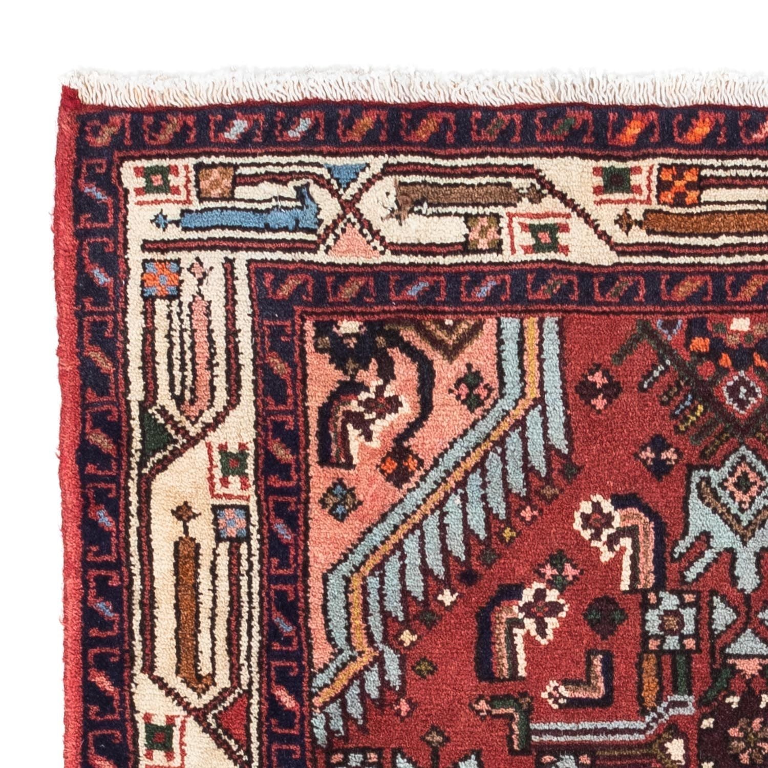 Alfombra persa - Nómada - 125 x 80 cm - rojo oscuro