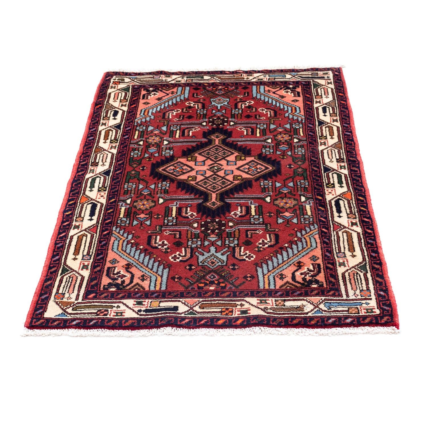 Alfombra persa - Nómada - 125 x 80 cm - rojo oscuro