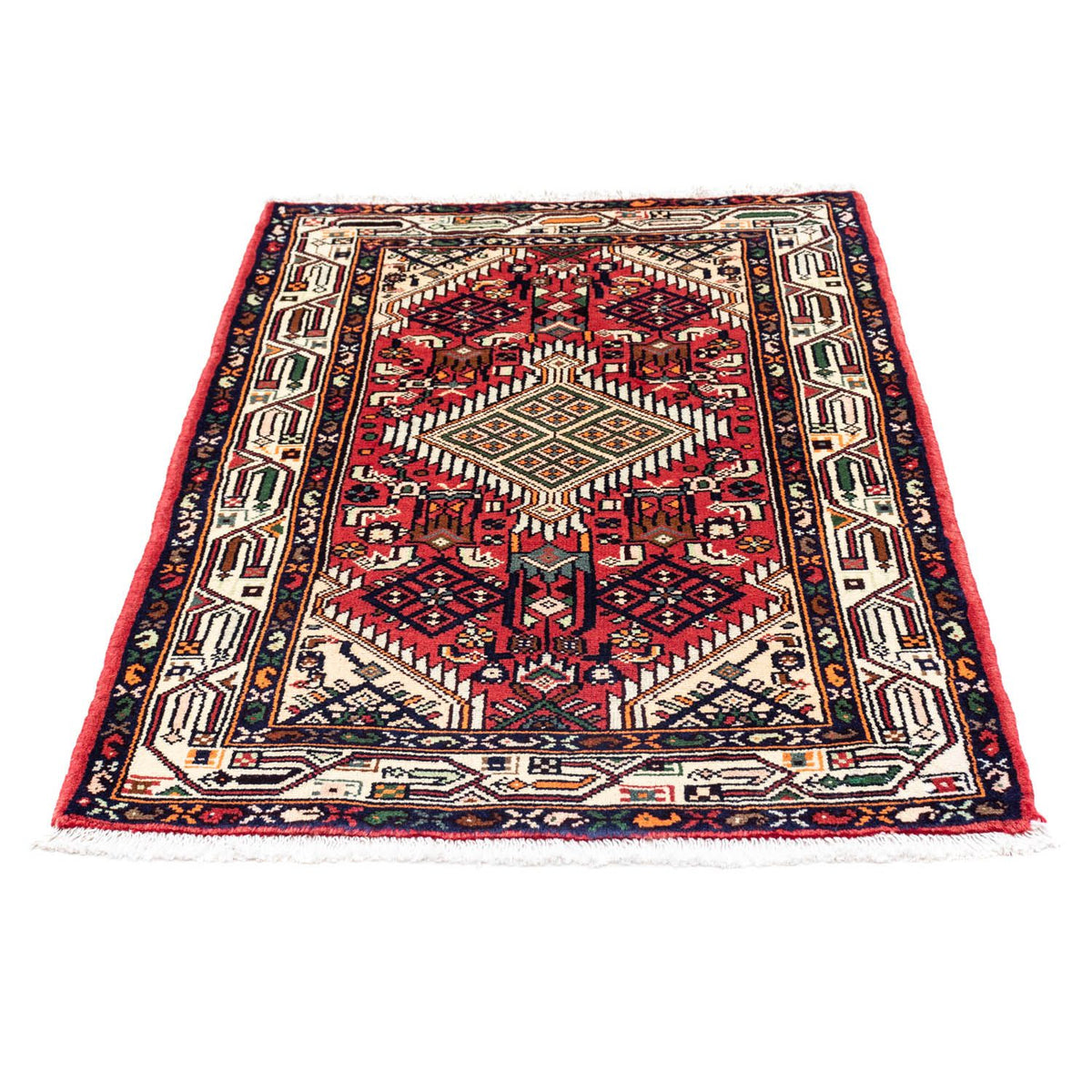 Alfombra persa - Nómada - 125 x 80 cm - rojo claro
