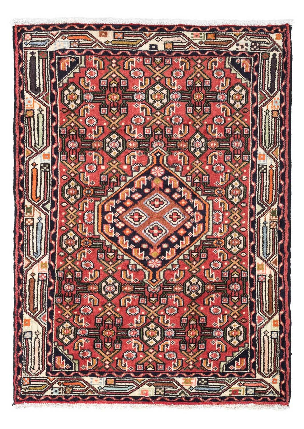 Alfombra persa - Nómada - 125 x 80 cm - rojo claro