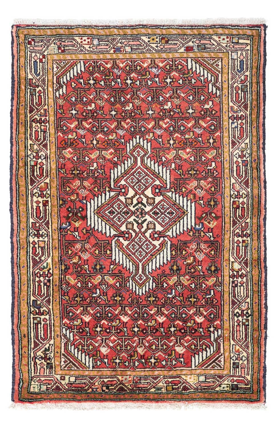 Alfombra persa - Nómada - 125 x 80 cm - rojo claro